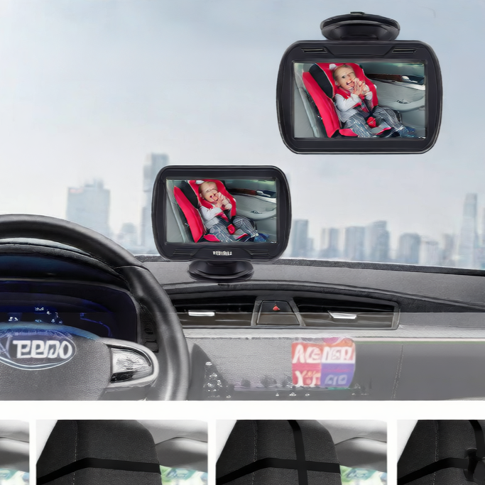 Car Baby Monitor with Adjustable Camera