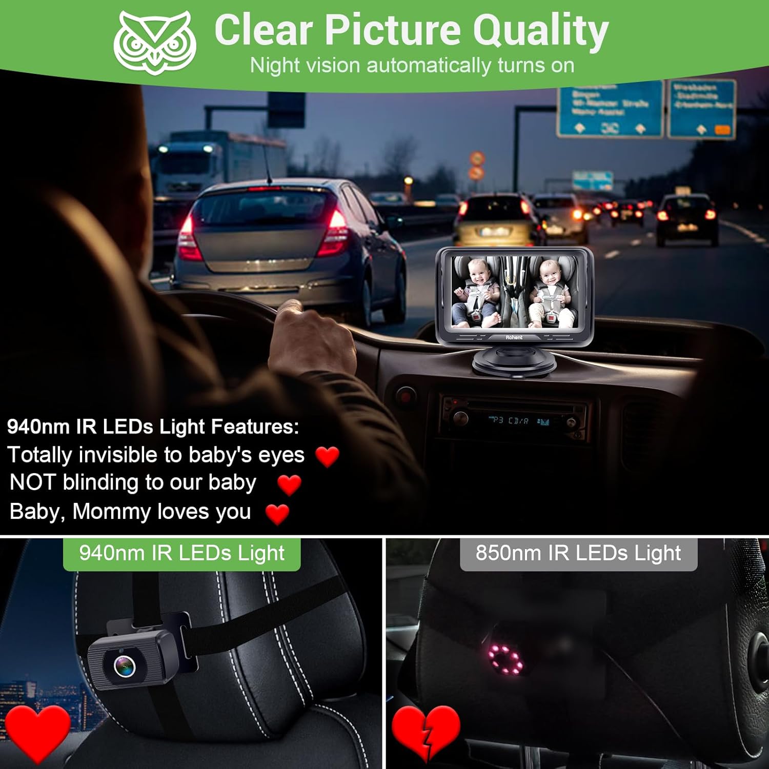 SafeNest Baby Car Camera – See Your Baby While You Drive