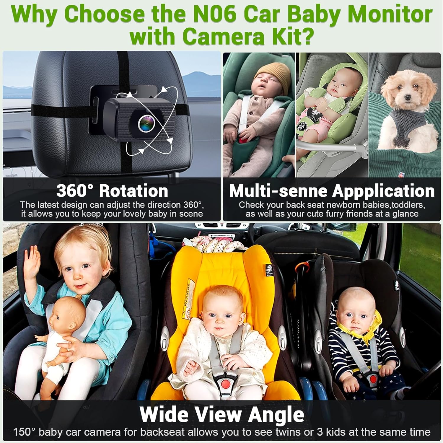 SafeNest Baby Car Camera – See Your Baby While You Drive