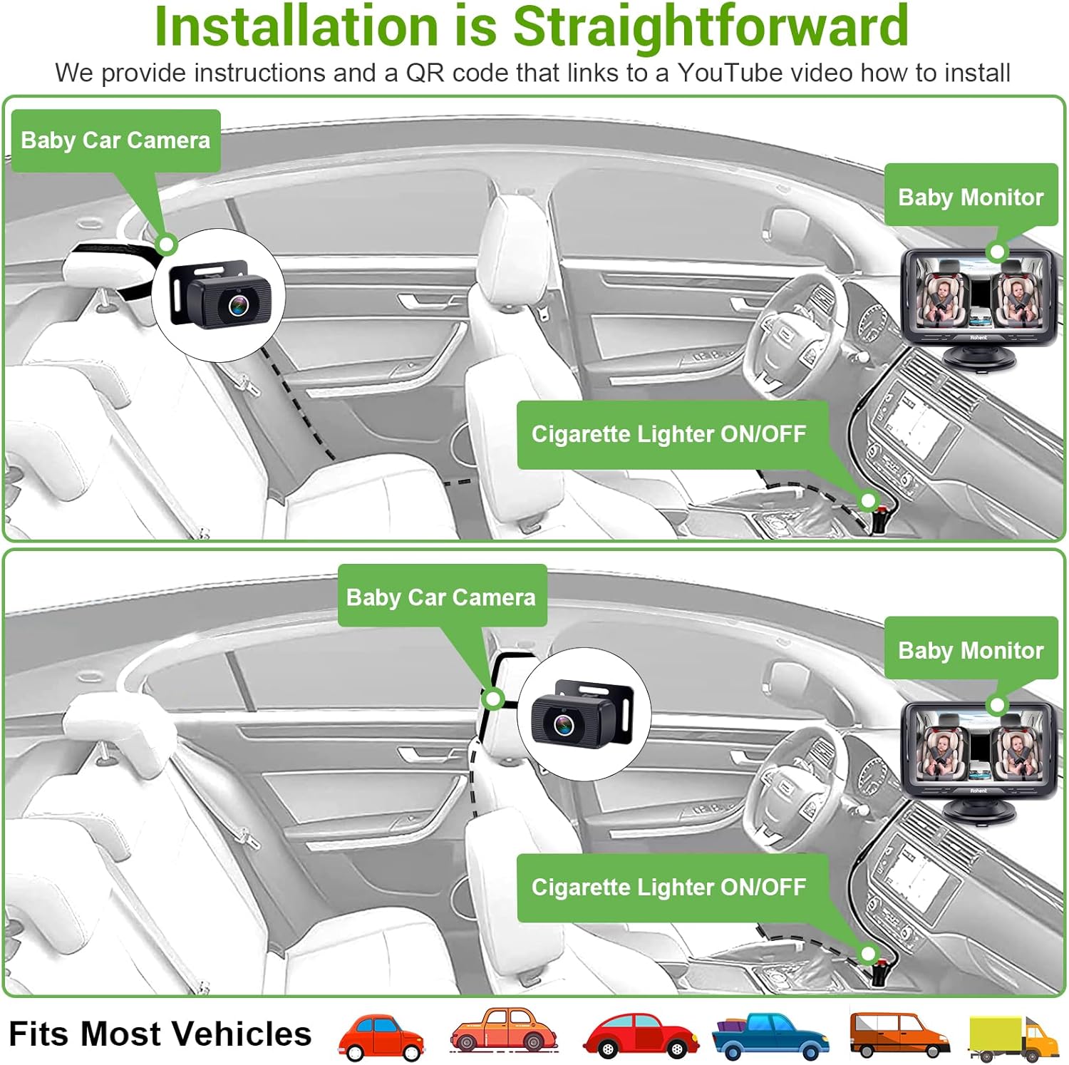 SafeNest Baby Car Camera – See Your Baby While You Drive