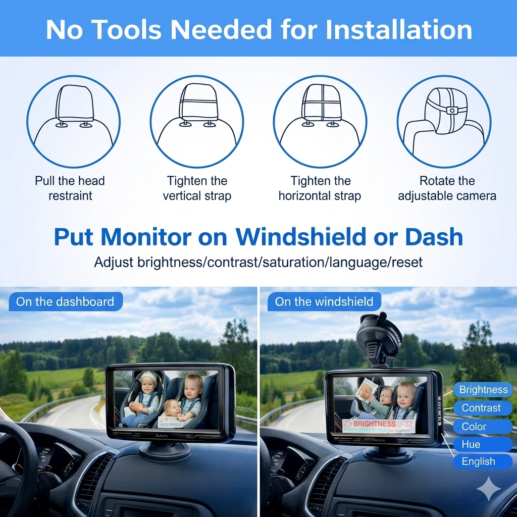 SafeNest Baby Car Camera – See Your Baby While You Drive