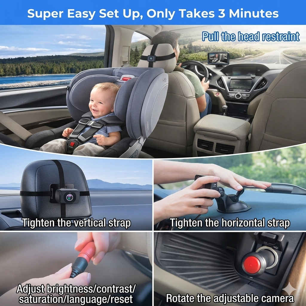 SafeNest Baby Car Camera – See Your Baby While You Drive